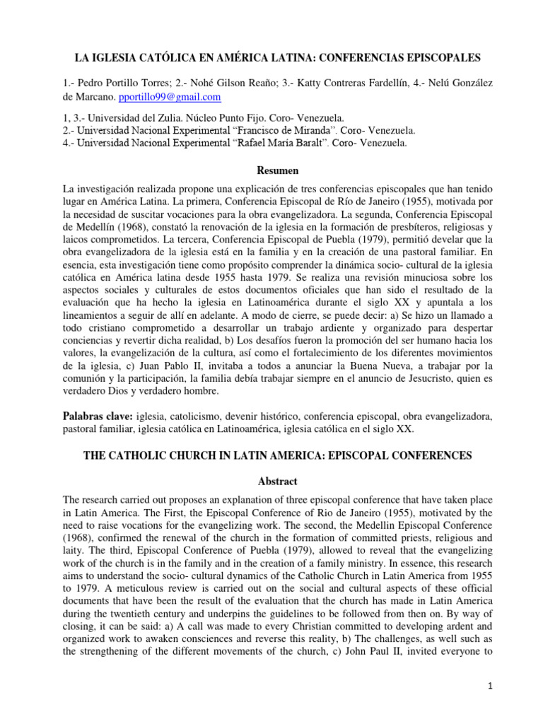 La Iglesia Catolica en America Latina Co | PDF | Iglesia Católica ...