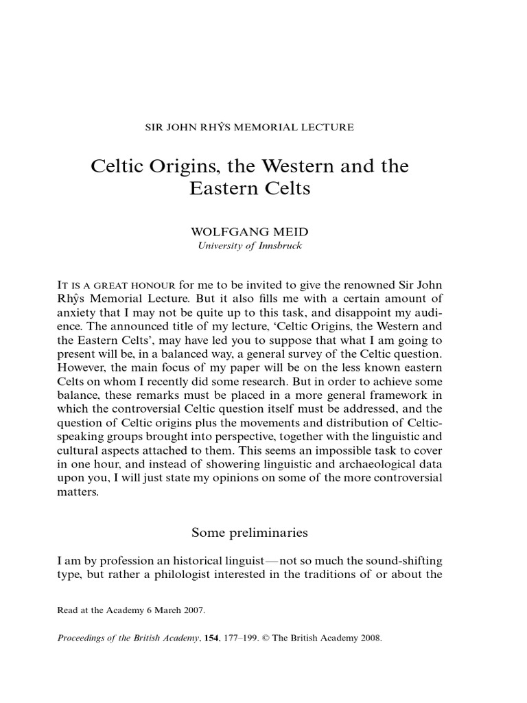 Celtic Origins Pdf Celts