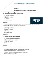 Analytical Chemistry 3 (CHEM 448) Quality and Air Pollution MCQ