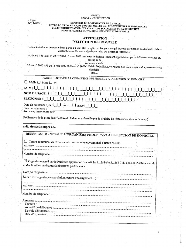 4-Attestation D Election de Domicile | PDF