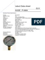 Product Data Sheet: Pressure Gauge: P-0806