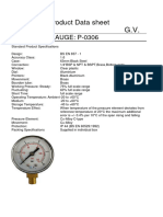 Product Data Sheet: Pressure Gauge: P-0306