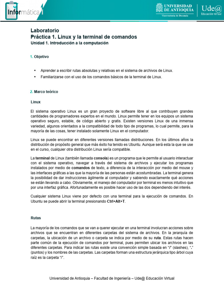 Comandos Básicos de Linux y Rutas | PDF | Archivo de computadora ...