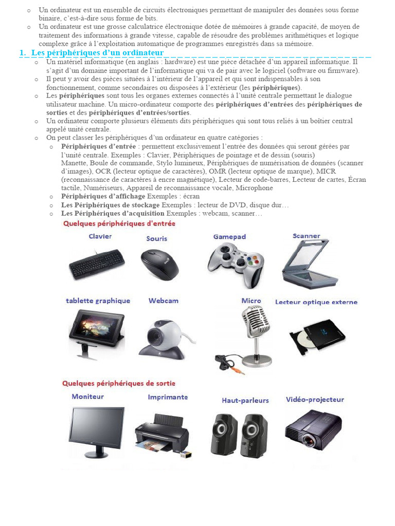 Composants essentiels d'un ordinateur | PDF | Matériel informatique ...