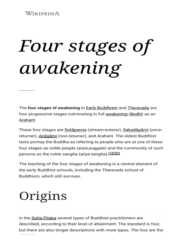 Four Stages of Awakening in Buddhism | PDF | Indian Religions | Indian ...