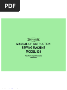 New Home 535 Sewing Machine Instruction Manual