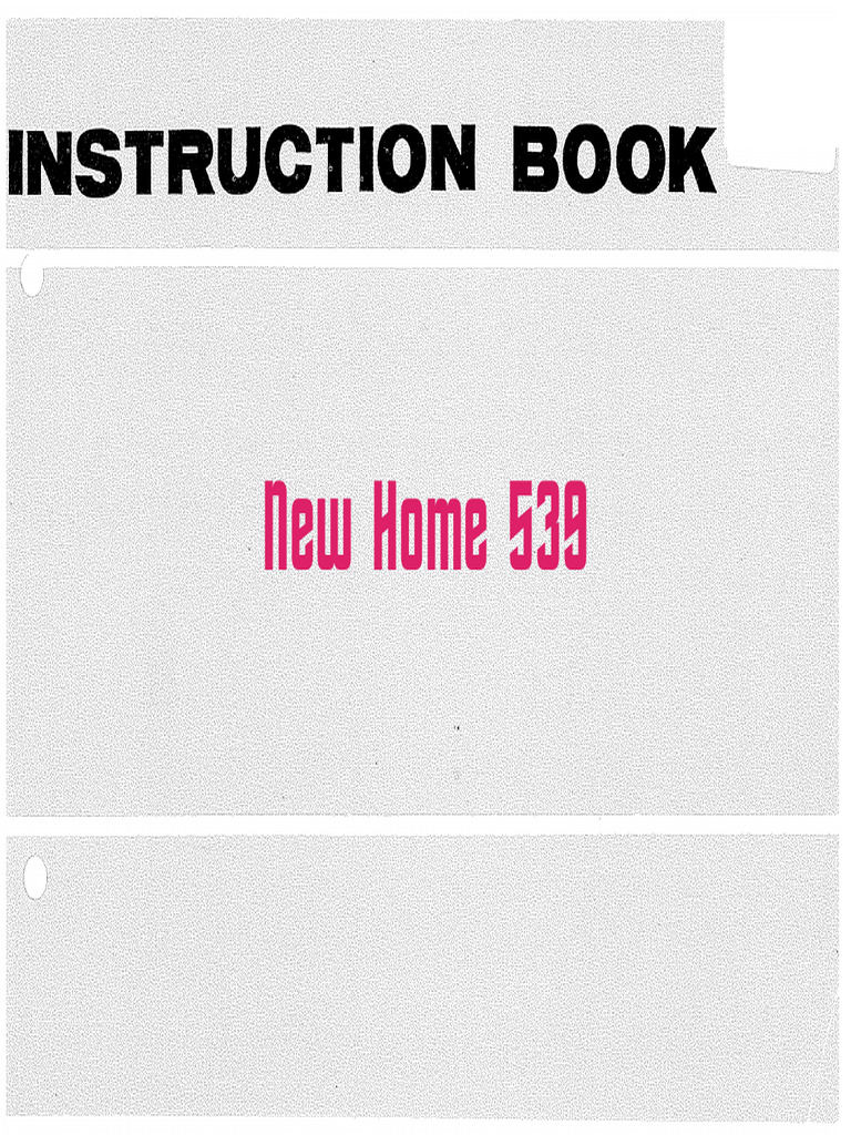 New Home 539 Sewing Machine Instruction Manual PDF