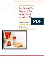 Mcdonald'S: None of Us Is As Good Asallofus: Lauren Damone Melissa Yakim