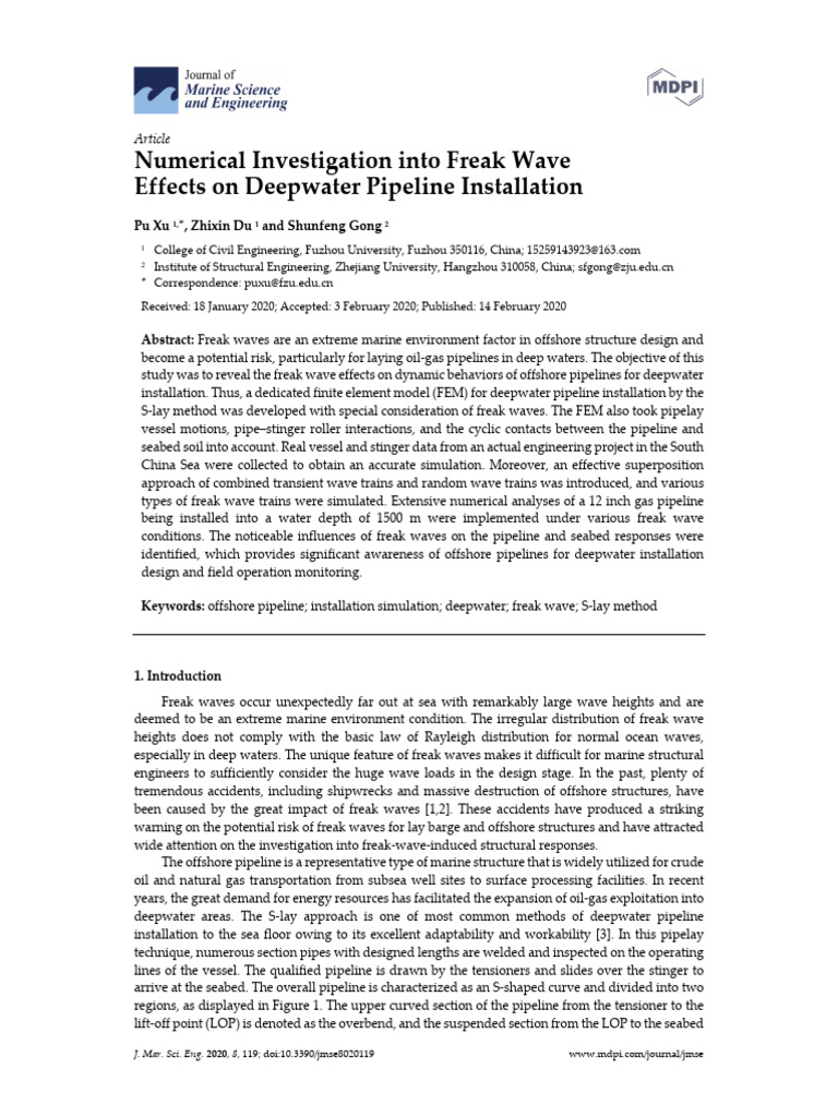 Numerical Investigation Into Freak Wave Effects On | PDF | Waves ...