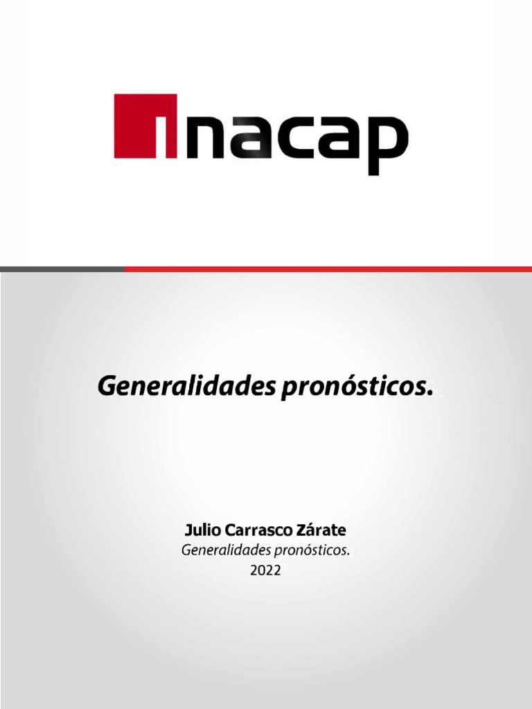 Carrasco Zárate, J. (2022) Generalidades Pronosticos PDF Software Toma de decisiones