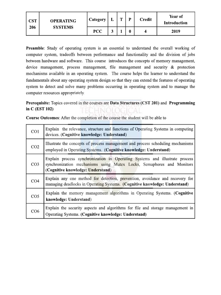 Os Syllabus | PDF
