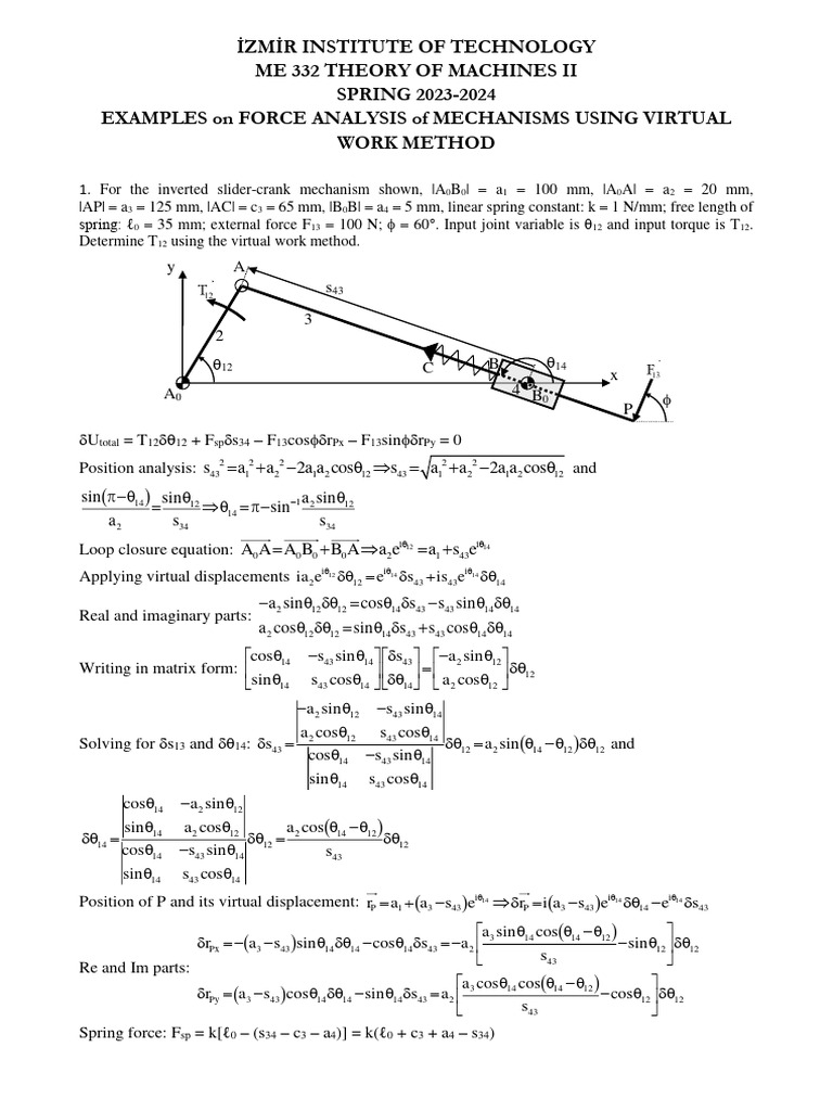 Virtual Work Method Examples | PDF | Force | Mechanics