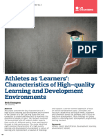 Athletes As Learners Characteristics of High Quality Learning and Development Environments