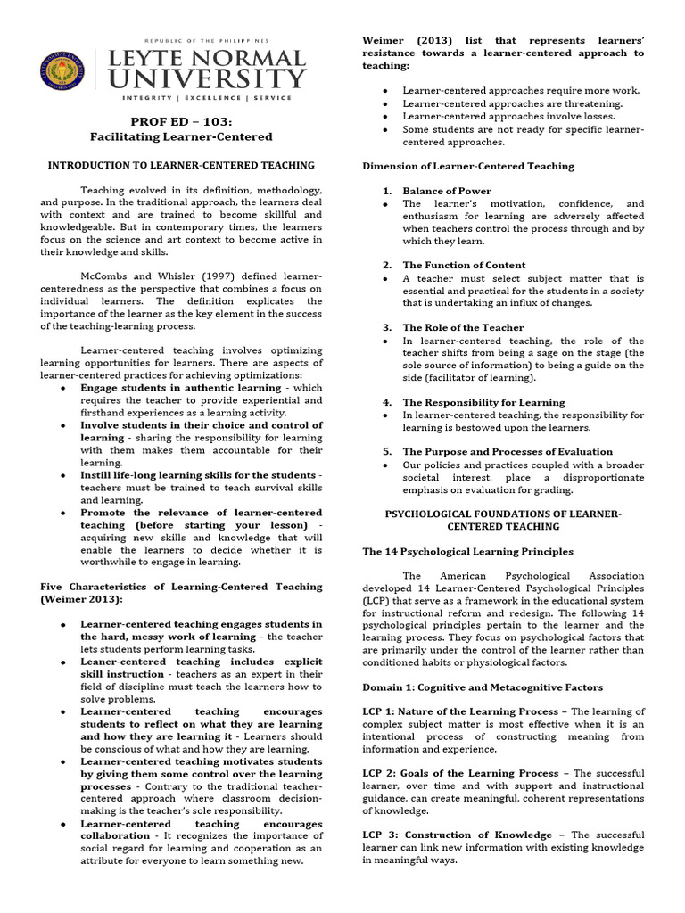 Prof Ed 103 Pdf Learning Classroom Management