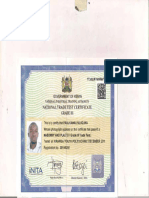 Government of Kenya National Industrial Training Authority Natlonal Trade Test Certificate Grade Ill