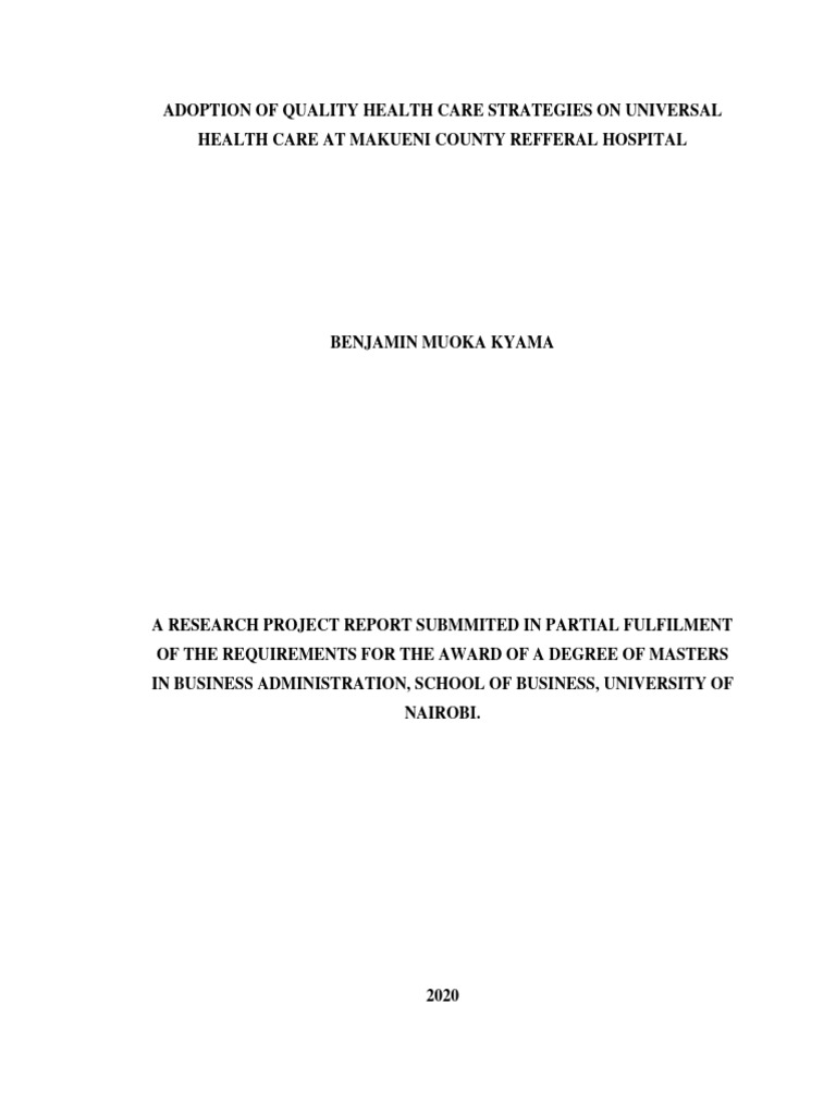 Quality Health Care Strategies at Makueni | PDF | Health Care | Leadership