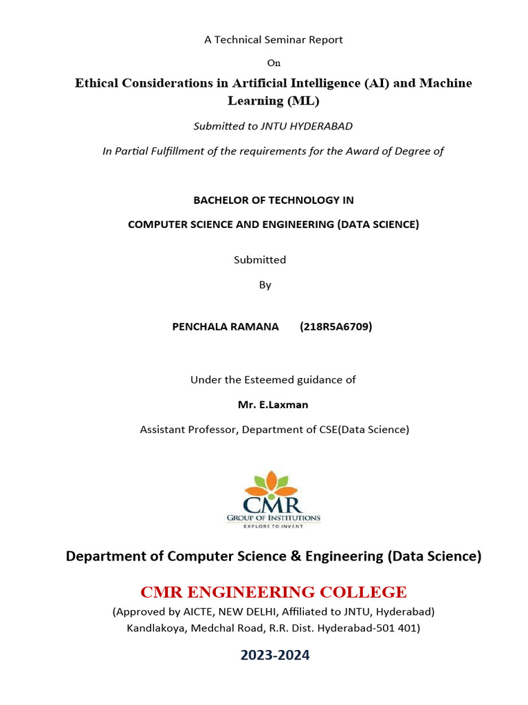 Ethical AI and ML Considerations Report | PDF | Artificial Intelligence ...