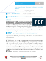 Aprovechamiento Del Potencial Hidro Energético en Una Mini Hidroeléctrica Aislada