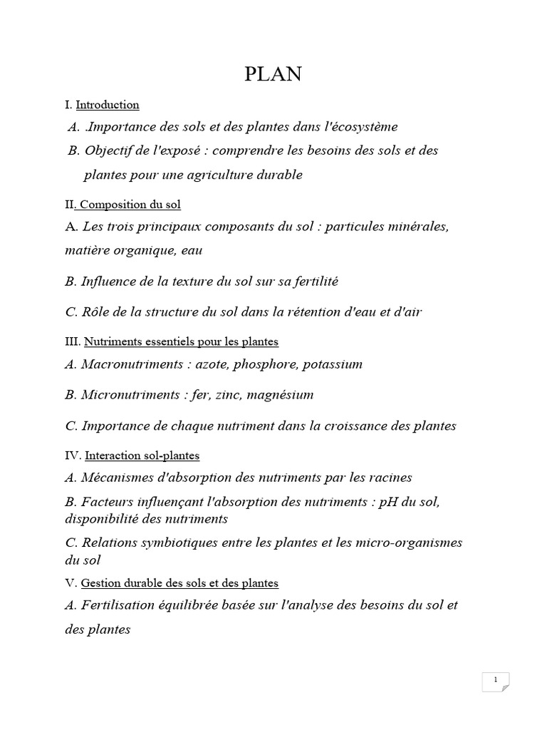 Besoins des sols et plantes en agriculture | PDF | Sol (pédologie ...