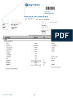 Buletin de Analize Medicale: Nr. Trimitere: 533645 Data Trimitere