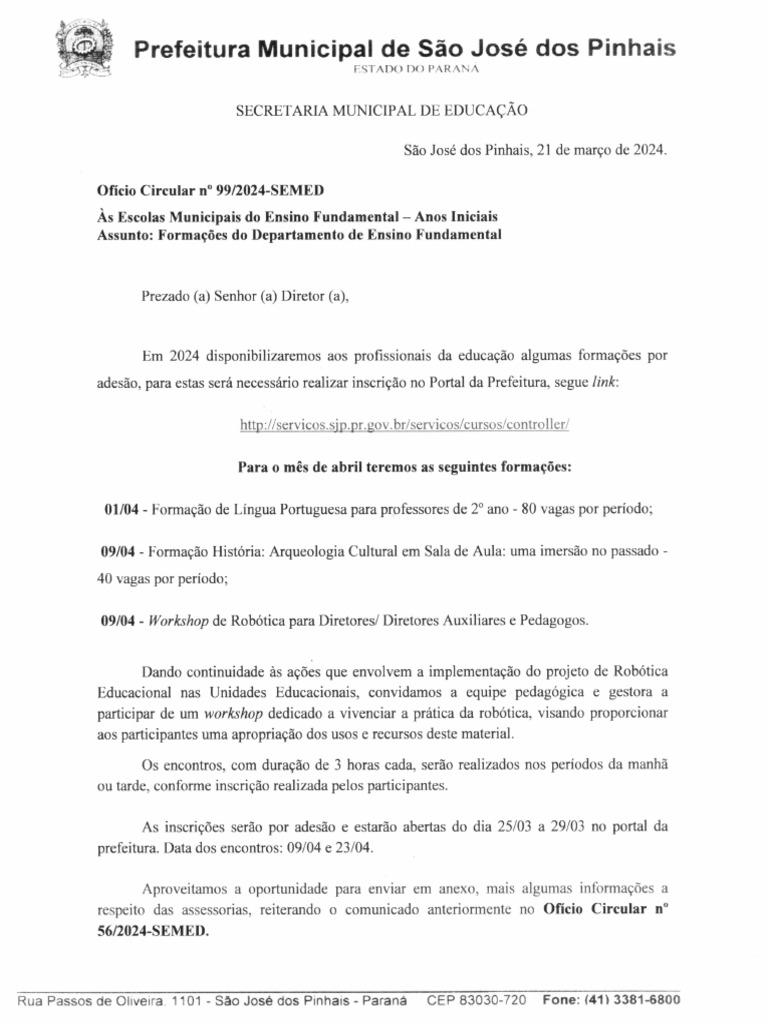 Of cio circular 99 2024 semed form depto fundamental pdf