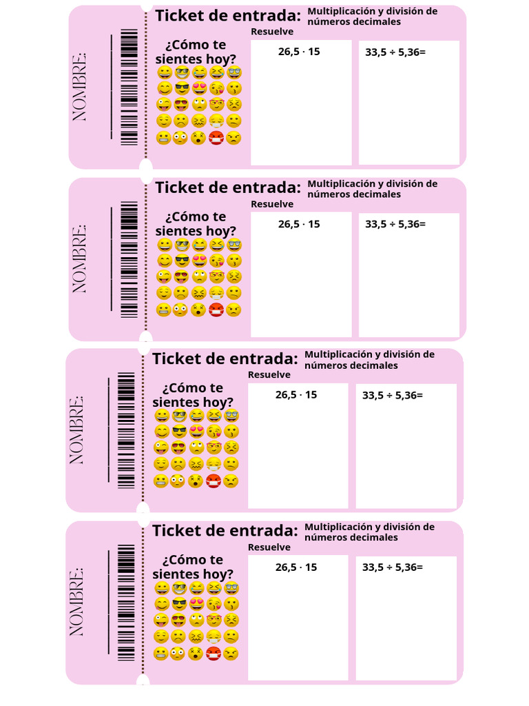 Copia de Ticket Salida Multiplicación y División Números Decimales