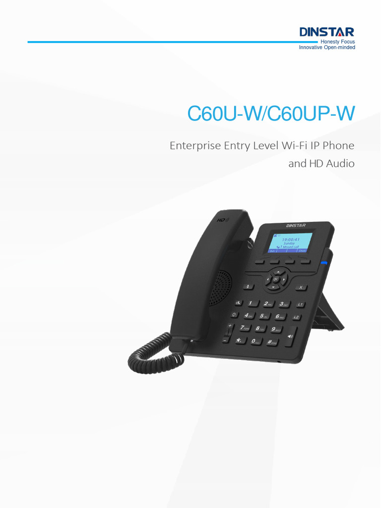 Dinstar C60U-W&C60UP-W IP Phone Datasheet | PDF | Session Initiation ...