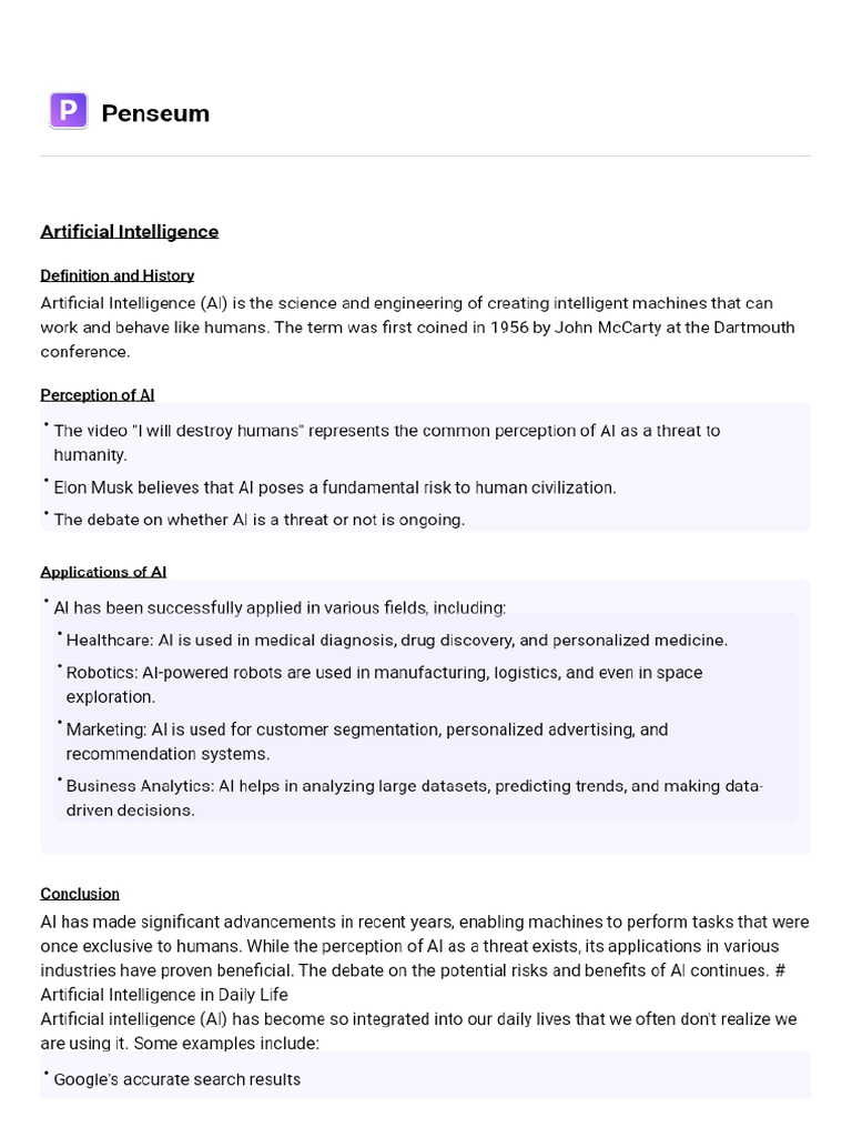 The Impact of Artificial Intelligence | PDF