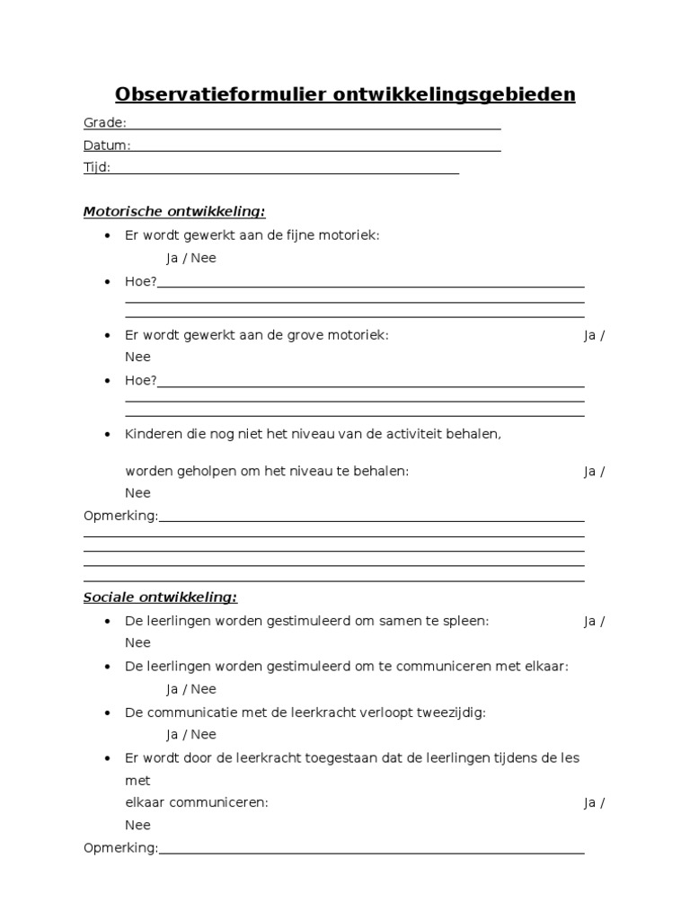 Observatieformulier Ontwikkelingsgebieden PDF