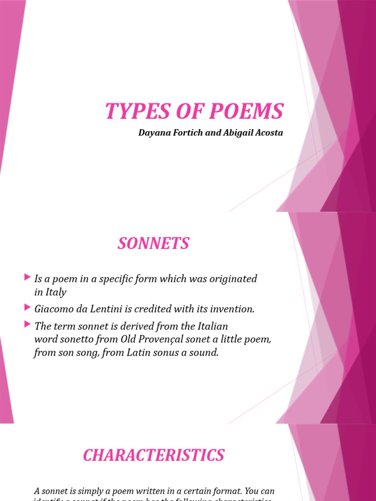 Types of Poems | PDF | Poetry
