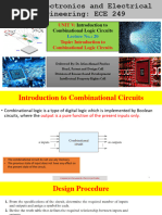 ECE 249 - Lecture 20 To 26 - Unit 5 - Introduction To Combinational Logic Circuits