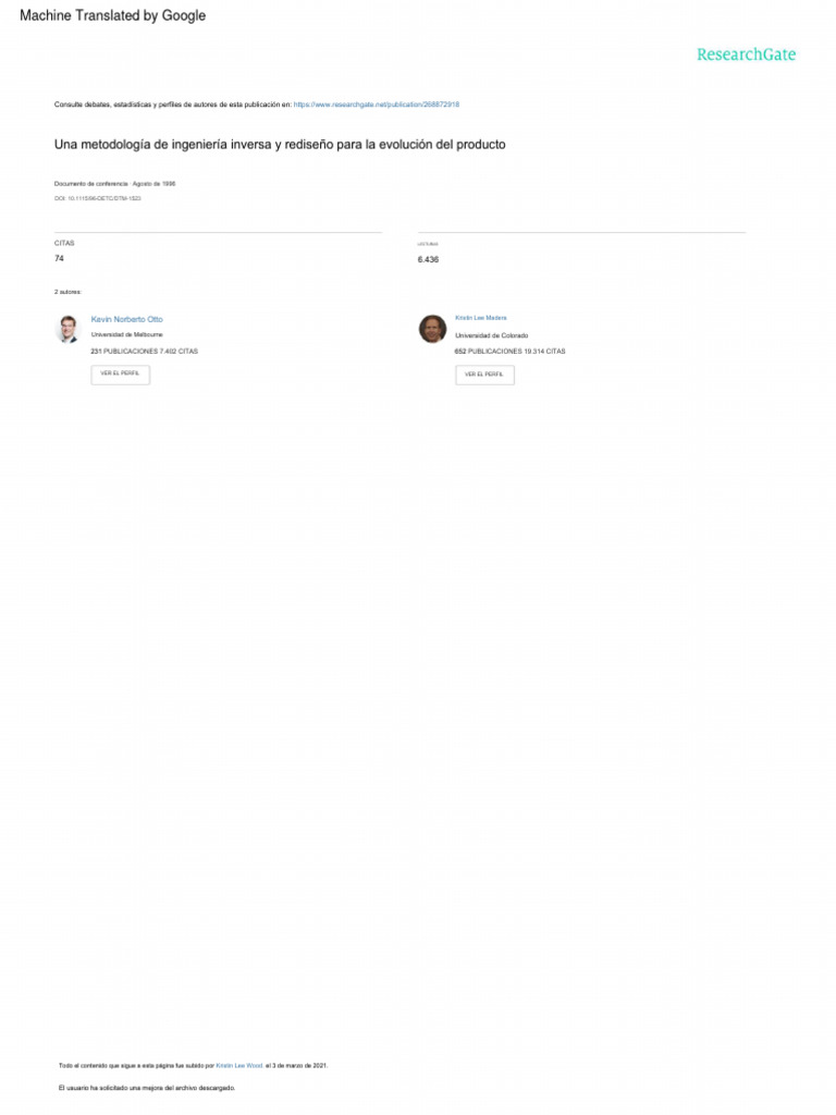 A Reverse Engineeringand Redesign Methodology For Product Evolution | PDF