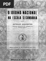 Livro - O Idioma Nacional Na Escola Secundaria - Antenor Nascentes ...