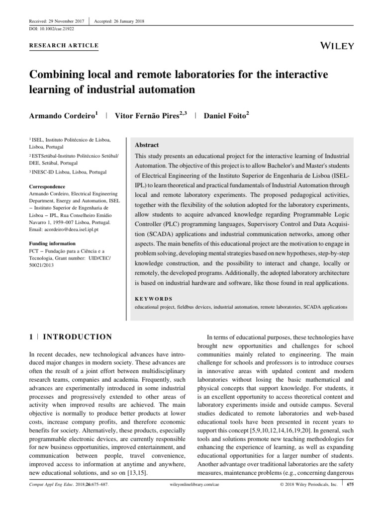 Combining Local and Remote Laboratories For The Interactive Learning of ...