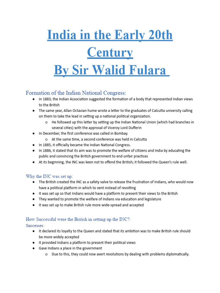 Indian National Congress Formation and Impact | PDF | British Raj ...