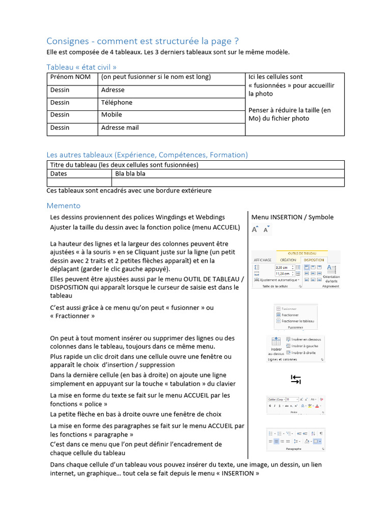 Guide de création de CV structuré | PDF | Méthodes et références ...