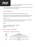 Forms and Frames in HTML Notes