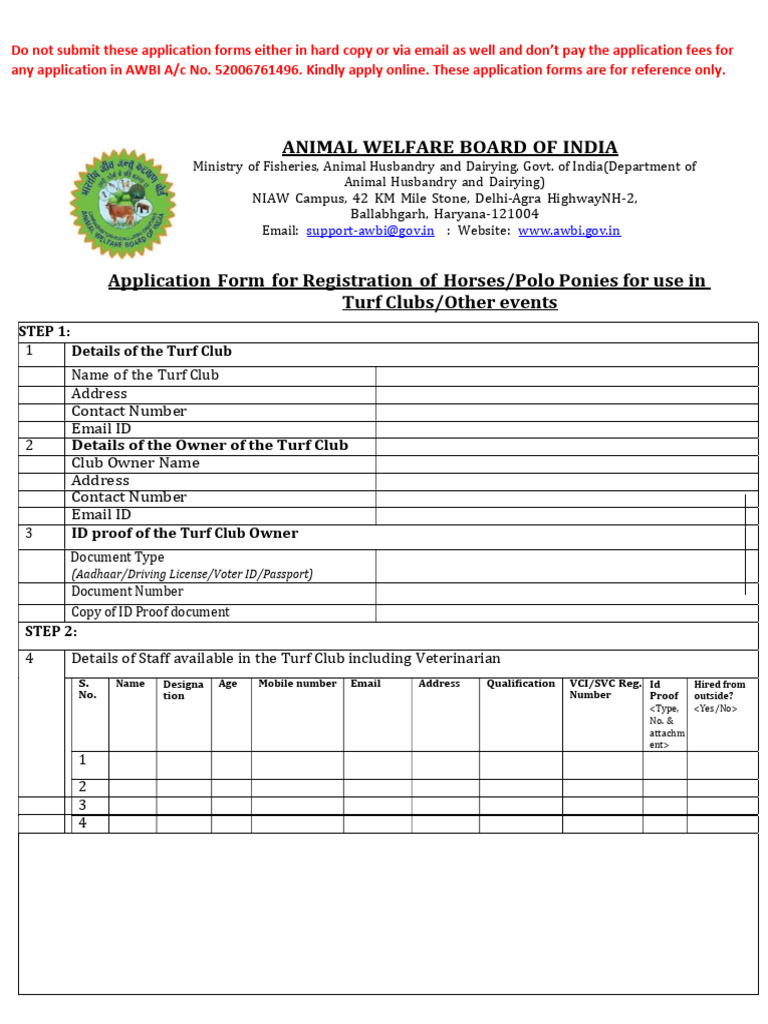 170556969866turf Club Online Application Format | PDF