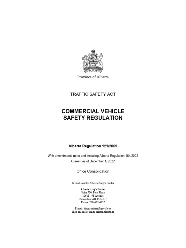 Commercial Vehicle Safety Regulation PDF School Bus Bus