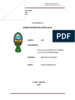 Unidad Aritmetica Logica (Alu) : Grupo: M2 Integrantes: Marco Antonio INQUILLO TORREZ