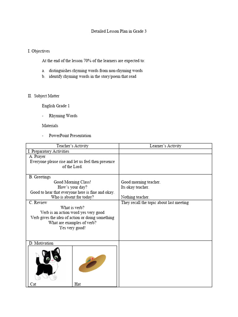 Detailed lesson plan in 1 pdf lesson plan behavior modification