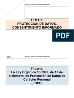 Proteccion Datos, Consentimiento Informado