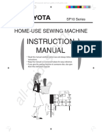 Toyota SP10 Sewing Machine Instruction Manual