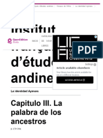 La Identidad Aymara - Capitulo III. La Palabra de Los Ancestros - Institut Français D'études Andines