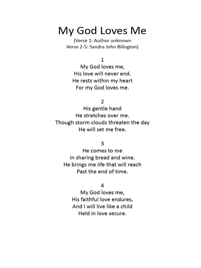 My God Loves Me: A Hymn of Faith | PDF