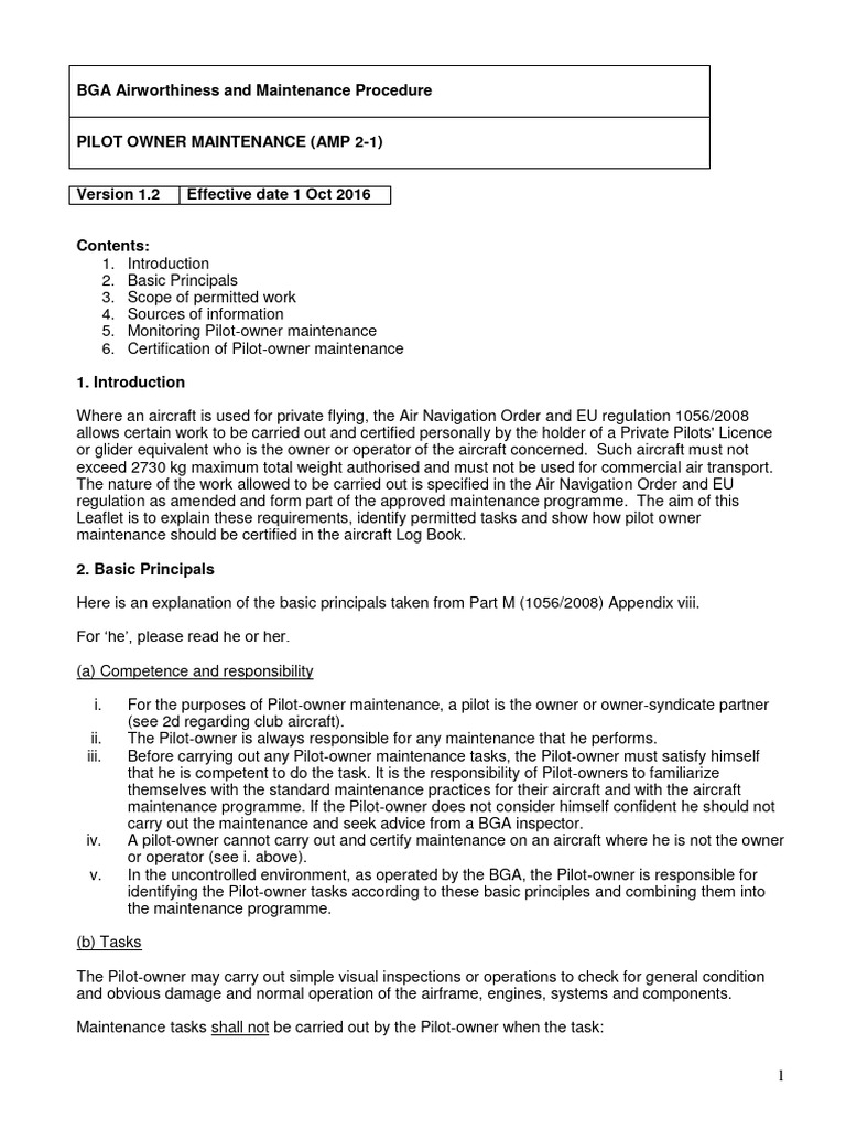 Pilot-Owner Aircraft Maintenance Guide | PDF | Aviation | Aircraft