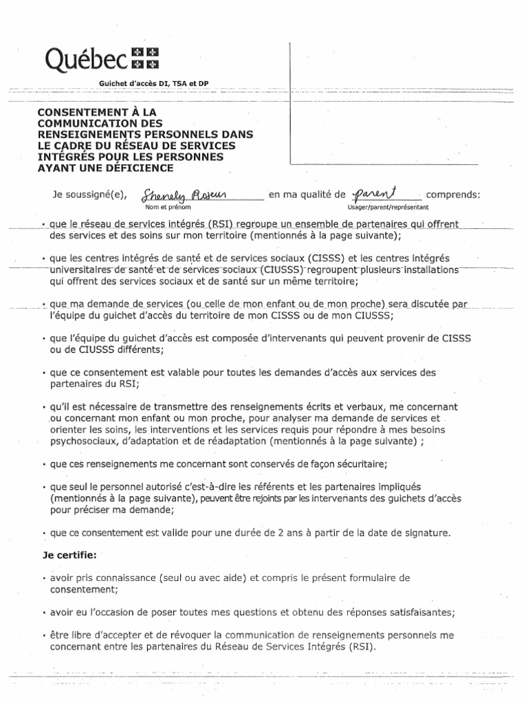 Formulaire Consentment | PDF