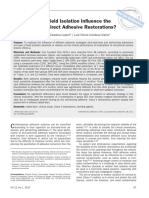 Does Operatory Field Isolation Influence The Performance of Direct Adhesive Restorations