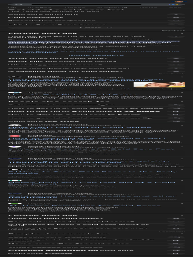 How To Get Rid Of Cold Sore Fast Google Search Pdf Topical