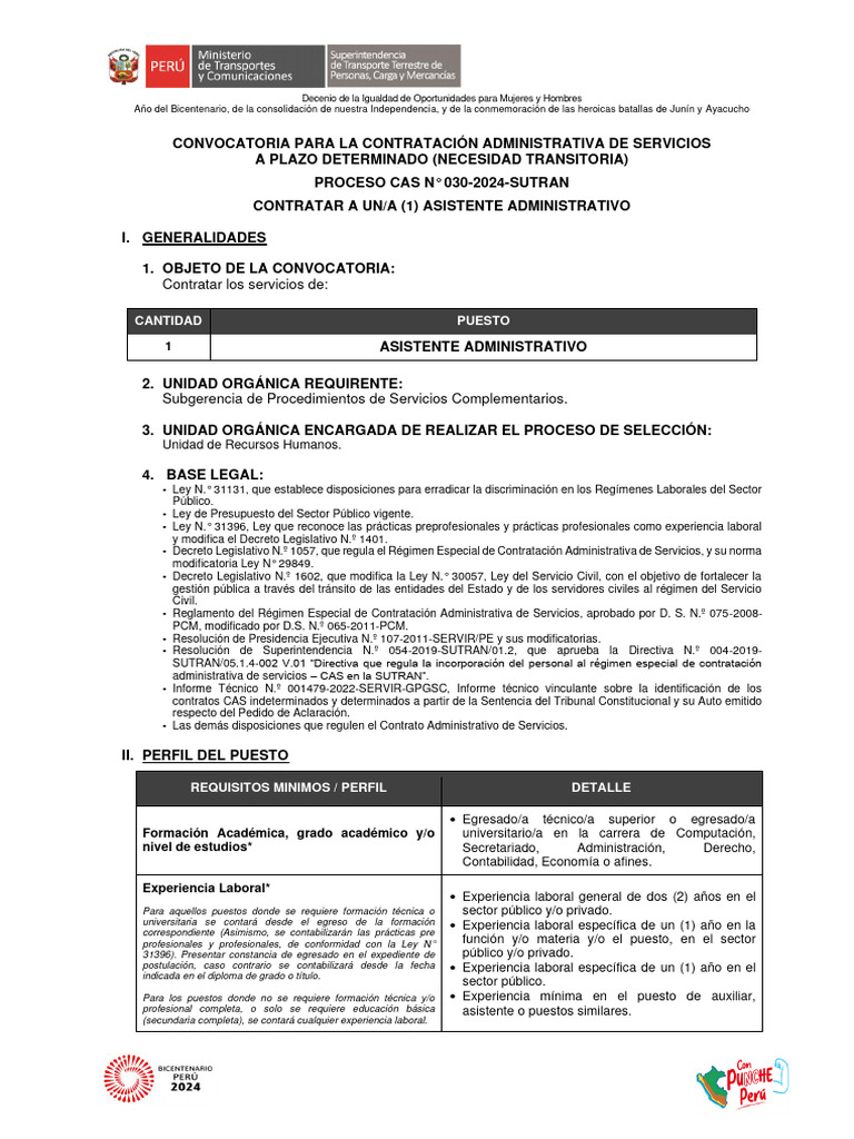 Asistente Administrativo - SGPSC | PDF | Derecho laboral | Titulo academico